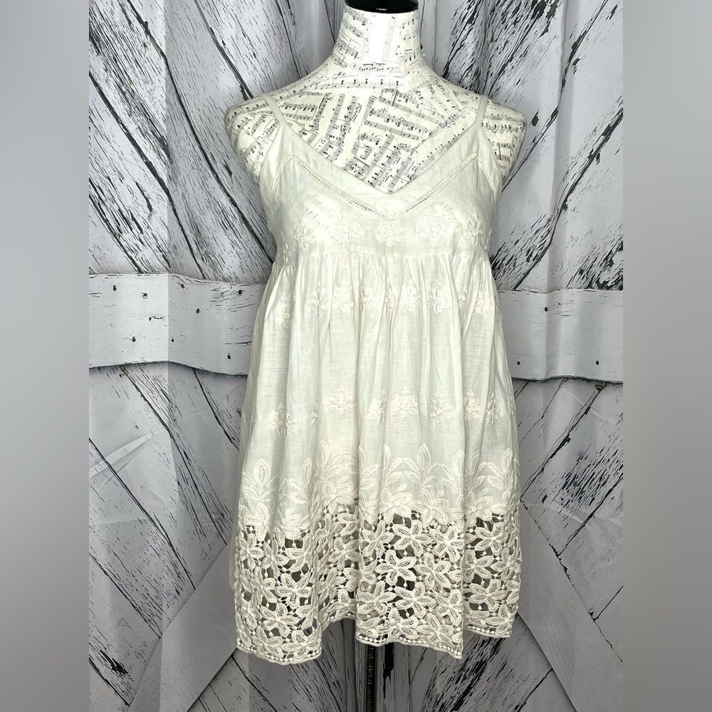 Vintage by Naudic Top Cream Lace Babydoll Cami Small